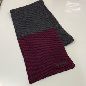 Prada Charcoal and Burgundy Knit Scarf